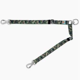 DF Co. Leash Splitter | Walk Two Dogs with Complete Control - 360° Swivel, Tangle Free, Adjustable Length, Reflective Webbing, Heavy Duty Clips (Green Camo)