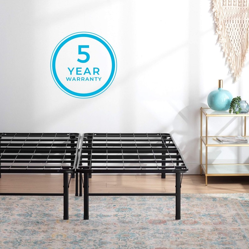 Linenspa Folding Metal Platform Bed Frame - No Box Spring