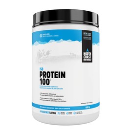 North Coast Naturals- Grass Fed Iso Protein 100- Whey Protein Powder Fortified with the prebiotic inulin and probiotic – 680 g- Unflavoured