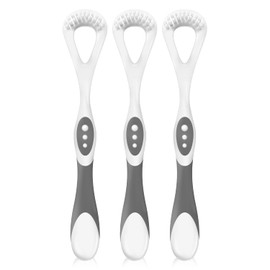 Fisu White Tongue Polishing Brush, Won't Damage Your Tongue, Tongue Moss, Removal, Tongue Stain Care, Set of 3