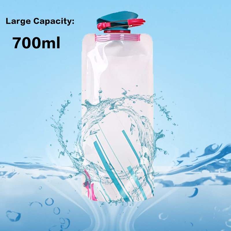 700 ml Foldable Water Bottles, Reusable Drinking Bottle, Foldable Drinking