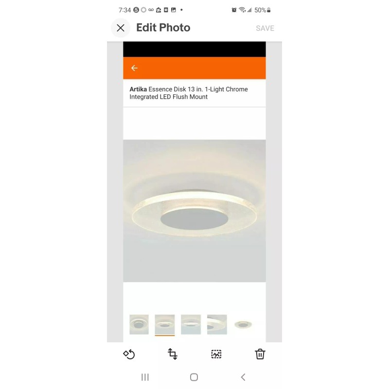 artika Essence Disk 13 In. 1-Light Chrome Integrated Led Flush