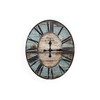 Creative Co-Op Distressed Wood Wall Clock, 29" Oval, Turquoise