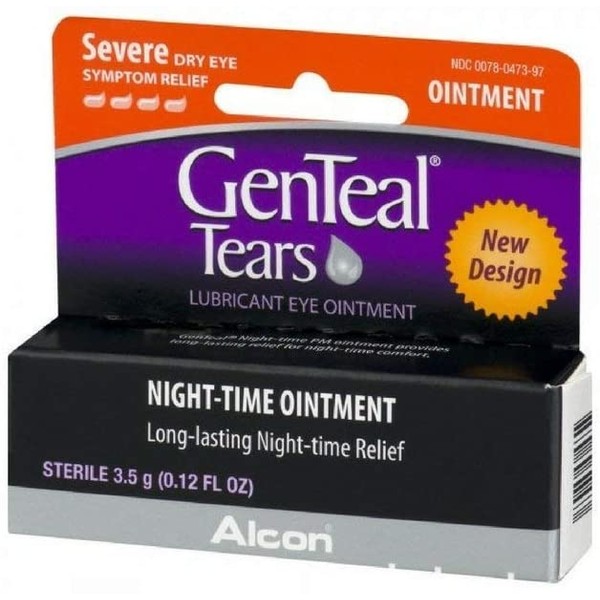 GenTeal Tears Lubricant Eye Ointment, Night-Time Ointment 0.12 oz (Pack of 3)