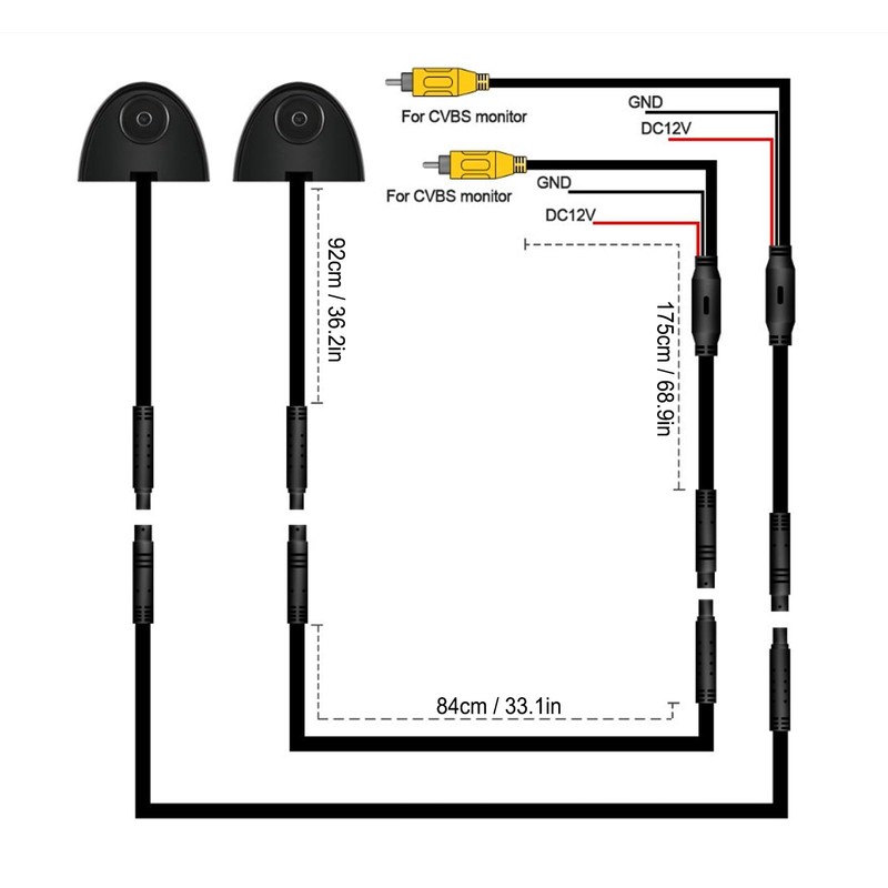 CFTGIW Car Blind Spot Camera Night Vision Assist Tape Mounting