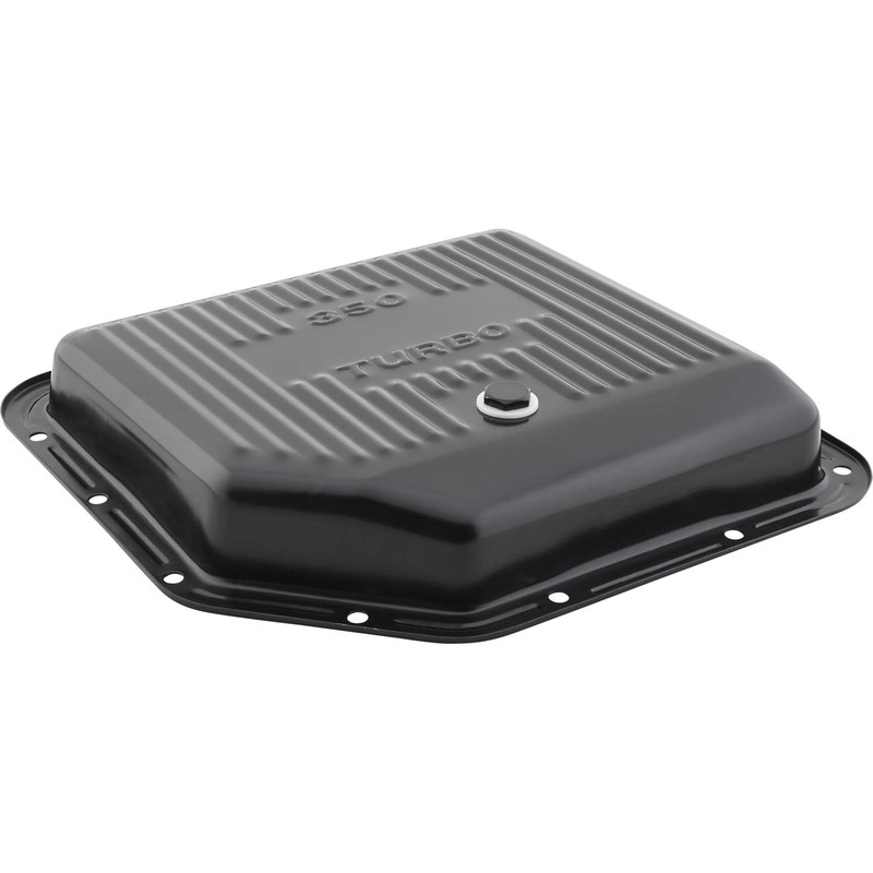 Black Steel GM TH-350 Transmission Pan, 2-Inch Deep, Stock Capacity,