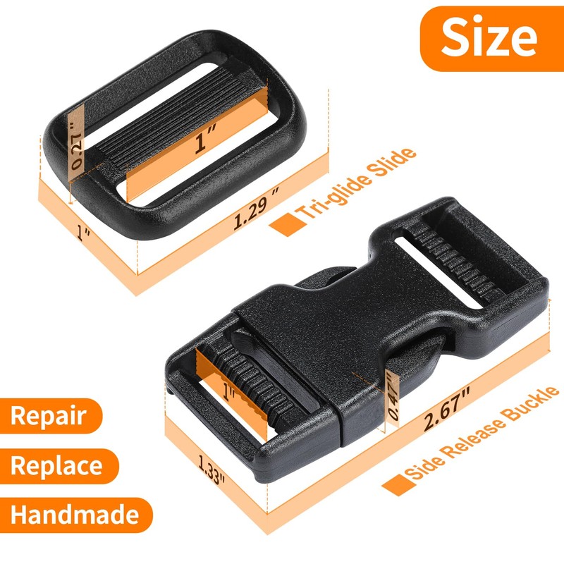 BEYOURD Buckles and Straps Set 1": 6 Yards of Thick