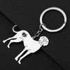 LONYOO Cute Stainless Steel Dog Keyring Pet Dog Gifts for