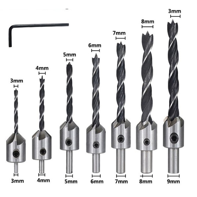 23PCS Hole Drilling Bit Set Stainless Steel Brass 1/4in Hex