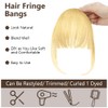 LOPHE Clip-On Fringe, 100% Real Hair Clip On Air Bangs,