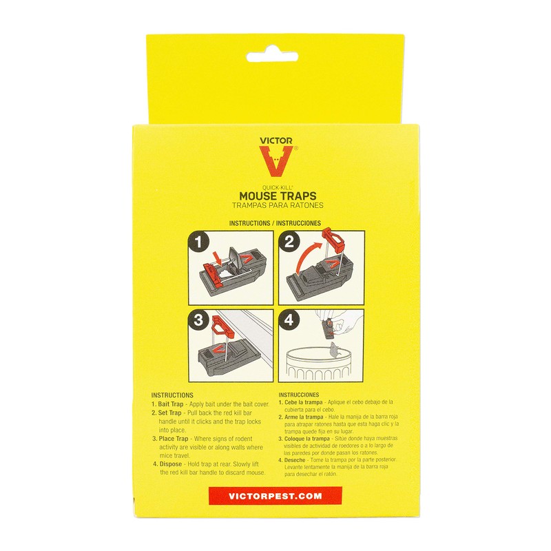 Victor M123 Quick Kill Mousetrap 3-PK, Gray