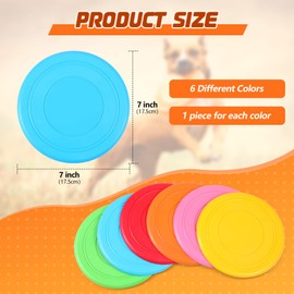 Syhood 6 Pieces Flying Discs for Dog Soft Rubber Dog Training Flying Discs Outdoor Playing Disk Flyer for Kindergarten Teaching Pets Backyard Lawn Games Birthday Sports Themed Party, 6 Color