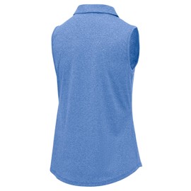 BGOWATU Women's Sleeveless Golf Polo Shirts Collared 3 Buttons Tennis Tank Tops Dry Fit UPF 50+ Pickleball Outfits Lightweight Dark Blue M