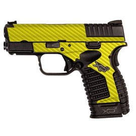 MightySkins Carbon Fiber Skin Compatible with Springfield XDS 3.3 - Solid Yellow | Protective, Durable Textured Carbon Fiber Finish | Easy to Apply, Remove, and Change Styles | Made in The USA