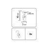 GARDINIA Hooks with Clip for Curtain Rings Diameter 28 mm,