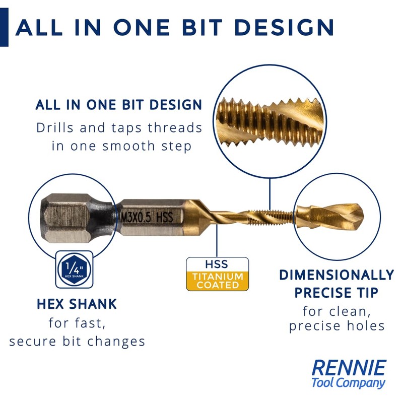 Rennie Tools - Pack Of 5 - M3.5 x 0.6