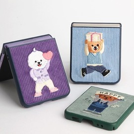 Design Skin (신세계김해점)( 갤럭시 Z플립4 ) 자수 바타입(파티)-바이올렛/우주 ITM22766 (Sinsegye Gimhae Branch) (Galaxy Z Flip 4) Embroidered Bat Type (Party) - Violet / Universe ITM22766
