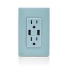 Leviton Renu USB Charger/Tamper-Resistant Duplex Outlet, 15A-125VAC, RUAA1-SE, Sea Spray