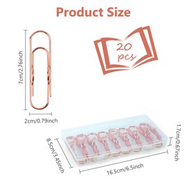 OFFCUP Pencil Holder Clips, 20pcs Pen Paper Clip, Multi Function Metal Pencil Clips Stainess Steel Pen Clip Holder Notebook Inserts Paper Clip for Notebooks Paper Clip Stationery Tool (Rose Red)