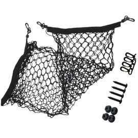 Kisangel Car Storage Net Bag Dual Layer Mesh Organizer for Trunk SUV Van and Stroller Versatile Car Organization with Mounting Screws Black