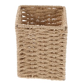 jojofuny 1PC Hand Woven Storage Basket Stylish Tea Table Sundries Organizer Desktop Pen Holder for Home Office School Use