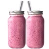 JARMING COLLECTIONS Reusable Freezer Safe Smoothie Cups with Lids and