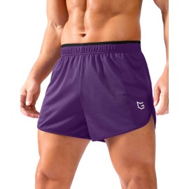 G Gradual - Pantalones cortos para correr para hombre, de 3.5 pulgadas, ligeros, transpirables, con forro breve, para entrenamiento atlético, entrenamiento deportivo, Púrpura, XX-Large