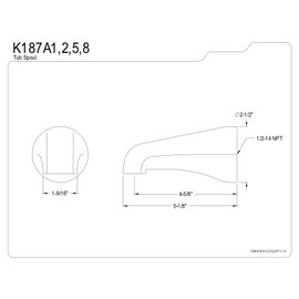 Kingston Brass K187A5 Designer Trimscape Showerscape 5-Inch Tub Spout, Oil Rubbed Bronze