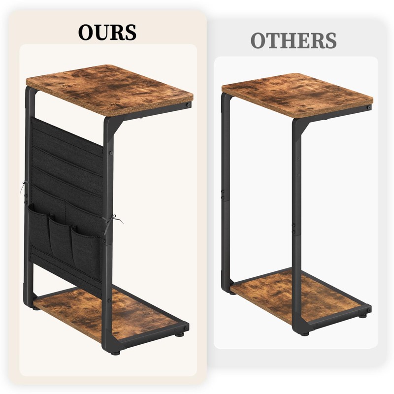 Vovonusy C-Shaped End Tables, TV Trays Set of 2, Small