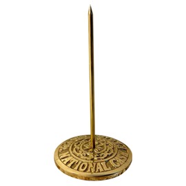 Solid Brass Vintage Receipt Spike – Heavy Duty Bill Fork Holder, Classic Paper Spike for Restaurant, Office, Home – Retro Paperweight & Memo Organizer