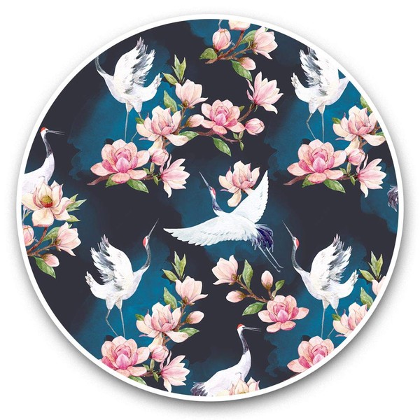 Awesome Vinyl Stickers (Set of 2) 20cm - Oriental Crane