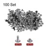 HARFINGTON 100 Sets Leather Rivets 6mm x 6mm Metal Double