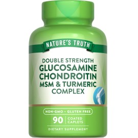Nature's Truth Glucosamine Chondroitin MSM Complex | 90 Caplets | with Turmeric | Double Strength | Non-GMO & Gluten Free Supplement