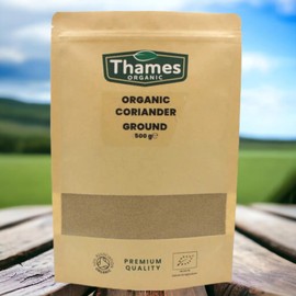 Organic Coriander Ground-Certified Organic, Non-GMO, Vegan, No Additives, No Preservatives, Resealable Bag by Thames Organic 250g