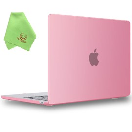 UESWILL Compatible with MacBook Air 13 inch M4 M3 M2 Case 2022-2025 Model A3240 A3113 A2681 with 13.6" Liquid Retina Display Touch ID, Matte Hard Shell Case Cover + Microfiber Cloth, Pink