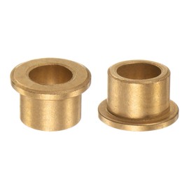 QUARKZMAN Flange Bearing Sleeve 14 mm Bore 20 mm OD 16 mm Length 3 mm Flange Thickness Bronze Bushing Self-Lubricating Sliding Bushing Sleeve for Industrial Systems Pack of 2