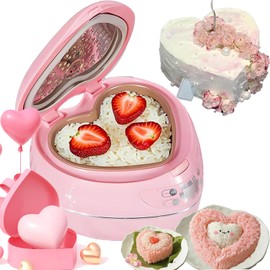Pink Rice Cooker, Heart Shaped Rice Cooker, Pink Smart Rice Cooker Pink Crock Pot Cute 6 Cup with Delay Preset Timer and Auto Thermostat Keep Warm