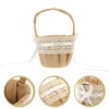ULTNICE Wedding Flower Basket Hessian Biedermeier Basket with Lace