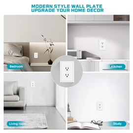 Outlet Covers Wall Plate Electrical Outlet Cover Plates Dual Receptacle Outlet Faceplate for Light Switches, Smart Switch, GFCI, Dimmers, Receptacle, USB Outlet (4 Pack, 1-Gang 4.88X3.18 Inch)