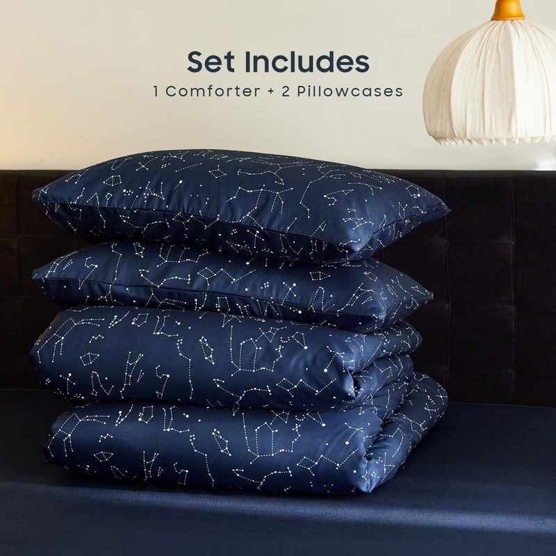 Wake In Cloud - Constellation Comforter Set, Celestial Space Star