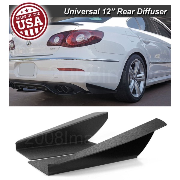 Unbranded 12" Gen 3 Rear Bumper Lip Winglet Apron Splitter
