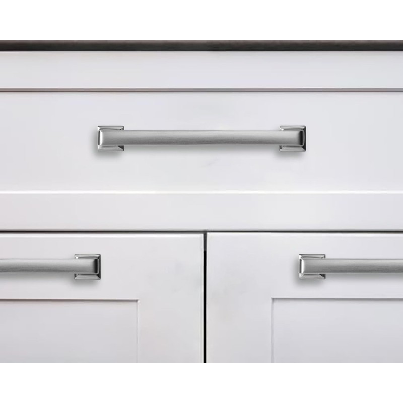khtumeware 20 Pack Brushed Nickel Cabinet Pulls, 5 Inch(128mm) Hole
