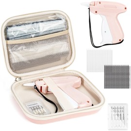 Mini Stitch Gun for Clothes, Micro Clothing Stitch Gun with Hard Case, Speedy Clothing Sewing Quick Stitch Gun Stitchy Fixer, Tagging Gun Kit with 5000 Fasteners and 6 Needles, Pink