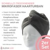 Elexacare Hair Turban Towel with Button, Pack of 2, Various