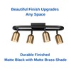 CRAFTRONOS 4 Light Modern Track Lighting Kit, Matte Black Brass