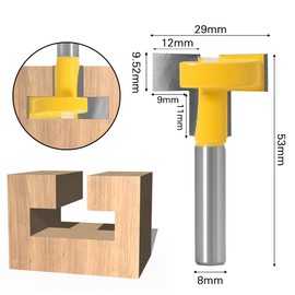 APlus T-Track Router with T-Groove 8mm Cutting Edge 8mm Yellow Blade (1 Cutter)