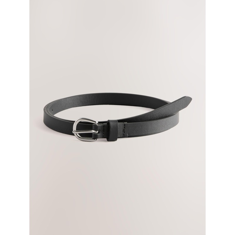 NEXT 2 Pack Slim Polyurethane Belts, Black/Tan