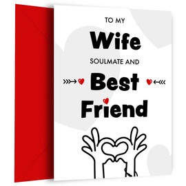 Funny Wife Birthday Card from Husband and Anniversary Card for Wifey - Soulmate and Best Friend - Happy Bday 30th 40th 50th, Wedding Anniversary