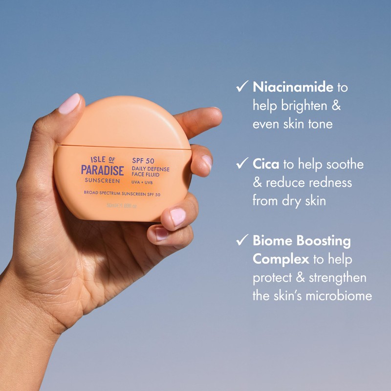 Isle of Paradise Daily Defense Face Fluid SPF 50, Lightweight