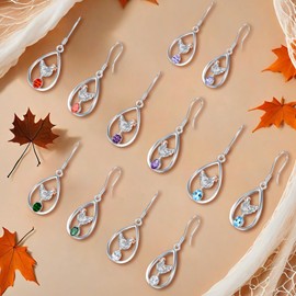 Shusukue 925 Sterling Silver Chicken Dangle Earrings Animal December Birthstone Earrings Farm Hen Chicken Jewelry Thanksgiving Gifts for Women (with Gift Box)